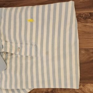 Ralph Lauren Blue and White Striped Polo Shirt